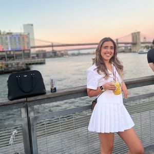 Zara White Pleated Tennis Dress size S